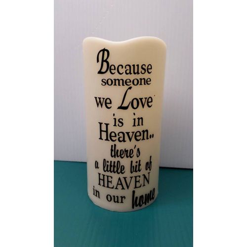  BorrowedHeartsShop Because some we love is in heaven LED candle - Because candle - LED candle - Flameless candle - Sentimental candle - Memorial candle
