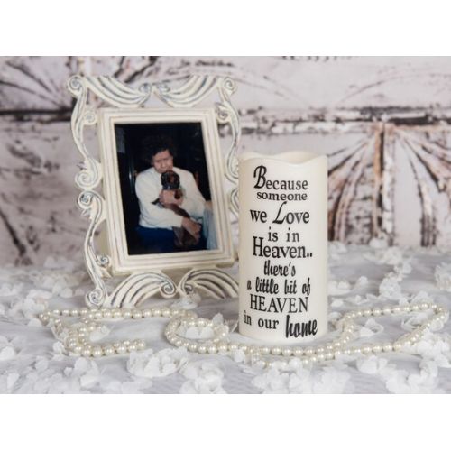  BorrowedHeartsShop Because some we love is in heaven LED candle - Because candle - LED candle - Flameless candle - Sentimental candle - Memorial candle