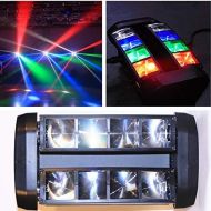 Boryli 8x3W RGBW LED DMX512 DJ Moving Head Light Rotatable Beam Spider Light for Stage Light Disco DJ Party Wedding KTV Bar Club(713CH)