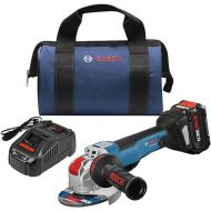 BOSCH GWX18V-50PCB14 18V X-LOCK Brushless Connected-Ready 4-1/2 In. - 5 In. Angle Grinder Kit with (1) CORE18V® 8 Ah High Power Battery,Black