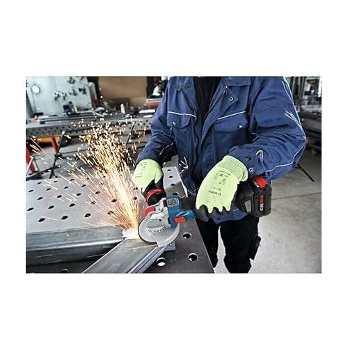  BOSCH GWX18V-50PCB14 18V X-LOCK Brushless Connected-Ready 4-1/2 In. - 5 In. Angle Grinder Kit with (1) CORE18V® 8 Ah High Power Battery,Black