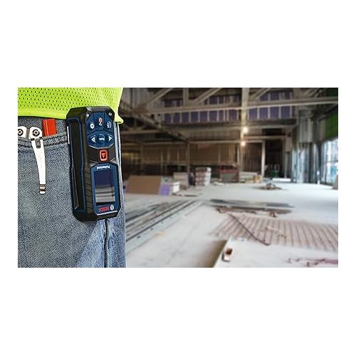  BOSCH GLM165-22 165 Ft Blaze Laser Distance Measure, Includes 2 AA Batteries, Belt Clip, & Pouch