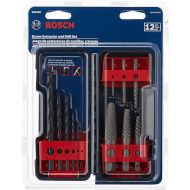 BOSCH BSPE6D 12-Piece Assorted Set Spiral Flute High-Carbon Steel Screw Extractor & Black Oxide Drill Bits Ideal for Removing Stripped Screws, Bolts, Fasteners