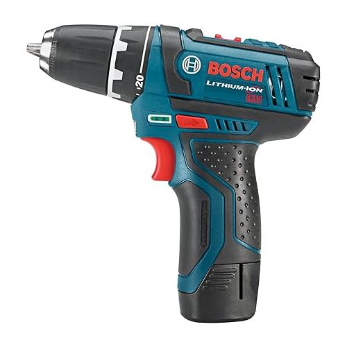  Bosch CLPK22-120-RT 12V Max Lithium-Ion 3/8 in. Cordless Drill/Driver and Impact Driver Combo Kit (2 Ah) (Renewed)