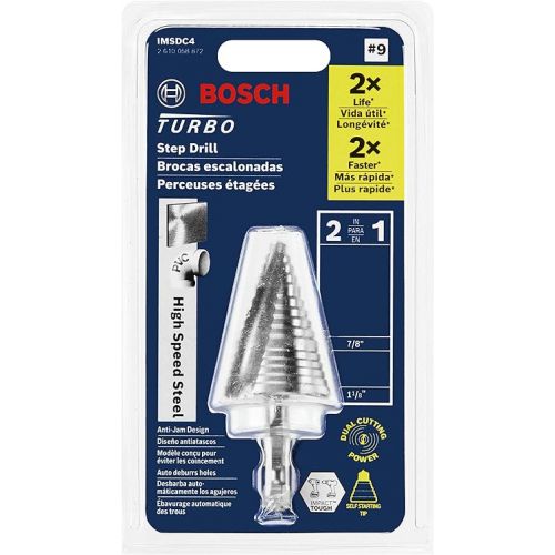  Bosch IMSDC4 1/4 In. to 7/8 In. High-Speed Steel Turbo Impact Step Drill Bit