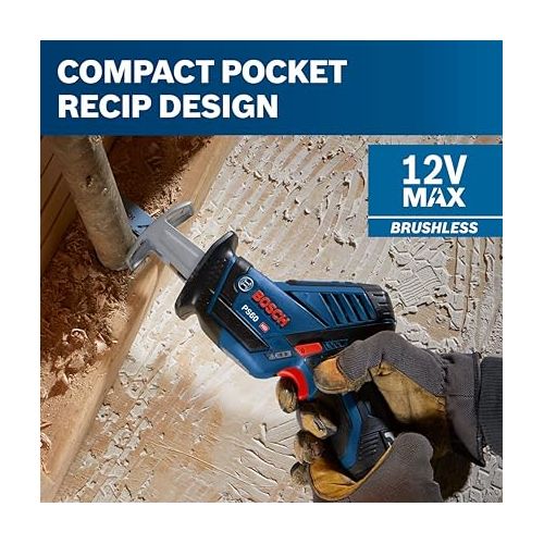  BOSCH PS60N 12V Max Pocket Reciprocating Saw (Bare Tool),Blue