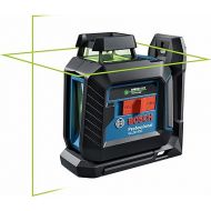 BOSCH GLL50-40G Green-Beam Self-Leveling 360 Degree Cross-Line Laser, Includes 4 AA Batteries, L-Bracket, Ceiling Clip, & Hard Carrying Case