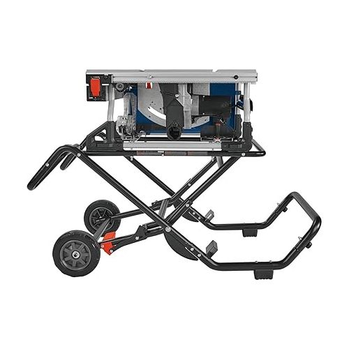  BOSCH T4B 10 Inch Portable Jobsite Table Saw, 32-1/8 Inch Rip Capacity, 15 Amp Motor, with Gravity-Rise Wheeled Stand