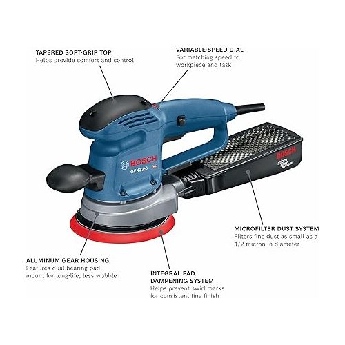  BOSCH GEX33-6N 6 In. Multi-Hole Random Orbit Sander/Polisher