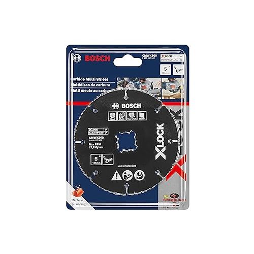  BOSCH CMWX500 5 In. X-LOCK Carbide Multi-Wheel Compatible with 7/8 In. Arbor for Applications in Cutting Wood, Wood with Nails, Plastic, Plaster