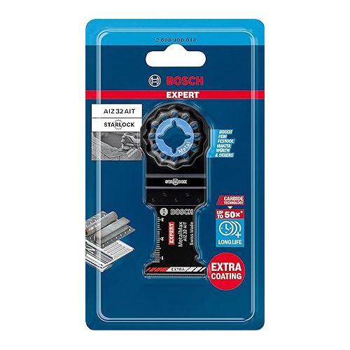  Bosch Professional 1x Expert MetalMax AIZ 32 AIT Multitool Blades (for Steel, Stainless Steel, Width 32 mm, Accessory Multitool)