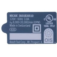 Bosch Parts 2601112109 Nameplate