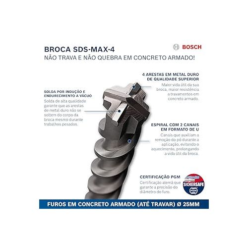  Bosch 2608685869 Hammer Drill Bit SDS-MAX-4 25x400x520mm