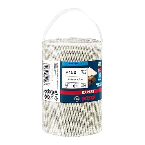  Bosch Professional 1x Expert M480 Sanding Net Roll (for Hardwood, Paint on Wood, Width 115 mm, Length 5 m, Grit 150, Accessories Hand Sanding)