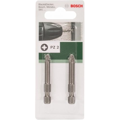  Bosch 2609255929 49mm Pozidriv Screwdriver Bit PZ2 (2 Pieces)