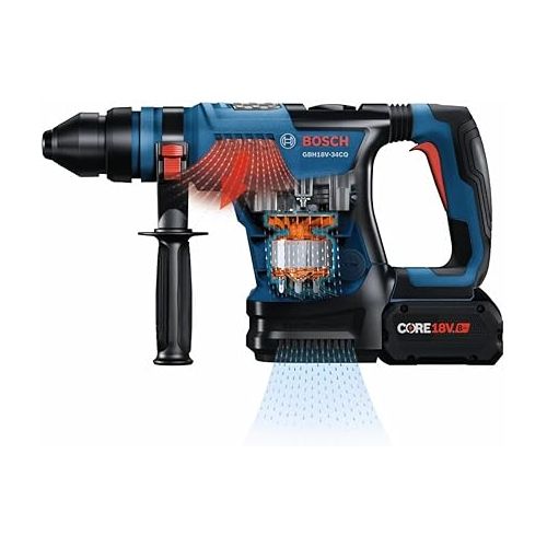  BOSCH GBH18V-34CQB24 PROFACTOR™ 18V Connected-Ready SDS-plus® Bulldog™ 1-1/4 In. Rotary Hammer with (2) CORE18V® 8 Ah High Power Batteries