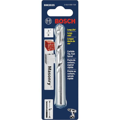  Bosch BM2025 3/8 in. X 2 in. X 4 in. Fast Spiral Rotary Masonry Drill Bit