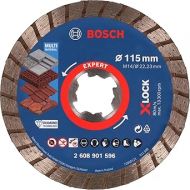 Bosch Professional 1x EXPERT MultiMaterial X-LOCK Diamond Cutting Disc (for Concrete, Brick, Soft Stone, Roof Tile, Ø 115 x 22.23 mm, Accessory Angle Grinder)