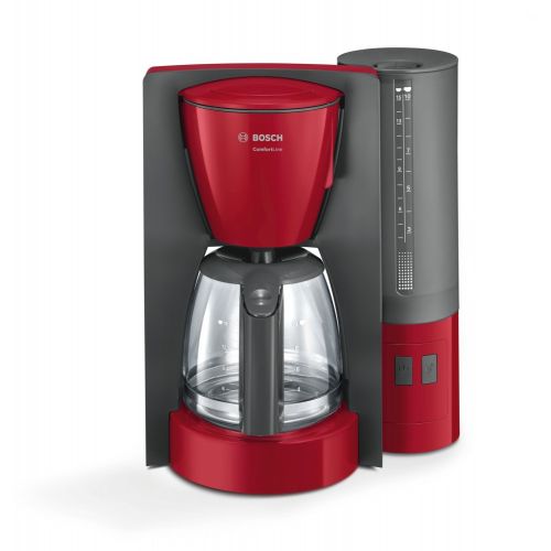  Bosch TKA6A044 Kaffeemaschine ComfortLine, Aromaschutz-Glaskanne, automatisch Endabschaltung waehlbar in 20/40/60 minuten, 1200 W, rot / anthrazit