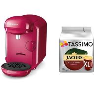 Bosch Tassimo TAS1401 Kapselmaschine + Tassimo Jacobs Caffe Crema Classico XL, 5er Pack Kaffee T Discs (5 x 16 Getranke)