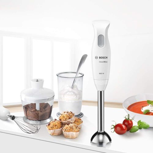  Bosch MSM26500 CleverMixx Handmixer mit Zubehoer, 600 W, weiss