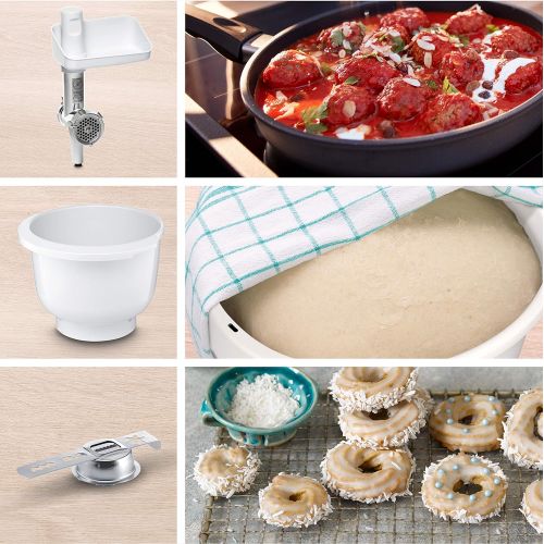  Besuchen Sie den Bosch Hausgerate-Store Bosch MUZ5BS1 Lifestyle Set BakingSensation mit Spritzgebackvorsatz, Ruehrschuessel, Fleischwolf, weiss