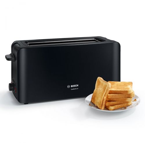  Bosch TAT6A003Long Slot Toaster Comfort Line Automatic Bread ZENT Rierung Defrost Function, 1090W Black