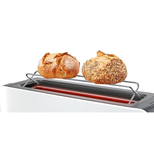  Bosch ComfortLine TAT6A001 Langschlitz-Toaster (1090 W, automatische Brotzentrierung, Auftaufunktion) weiss/dunkelgrau