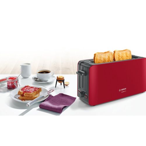  Bosch ComfortLine TAT6A001 Langschlitz-Toaster (1090 W, automatische Brotzentrierung, Auftaufunktion) weiss/dunkelgrau