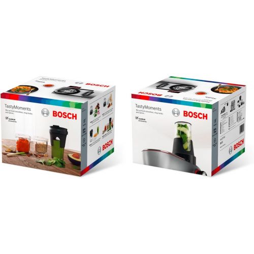  Bosch MUZ9TM1 Lifestyle Set TastyMoments, 5-in-1 Multi-Zerkleinerer-Set (Mixen, Mahlen, Hacken, Aufbewahren, ToGo-Loesung) fuer Kuechenmaschinen OptiMUM