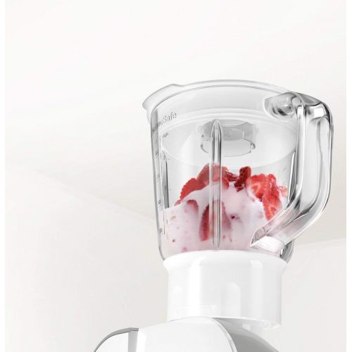  Bosch MUZ45MX1 ThermoSafe Mixer-Aufsatz (Glas-Behalter, mit Edelstahl-Messer), Weiss