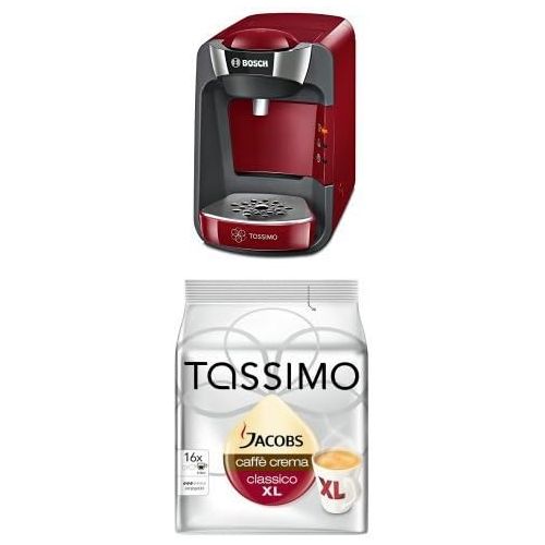  Bosch TAS3203 Tassimo T32 Suny Multi-Getranke-Automat Suny mit Tassimo Jacobs Caffe Crema classico XL, 5er Pack
