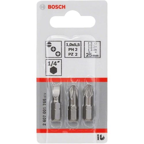  Bosch 2607001766 25 mm Extra Hard Screwdriver Bits (2-Piece)