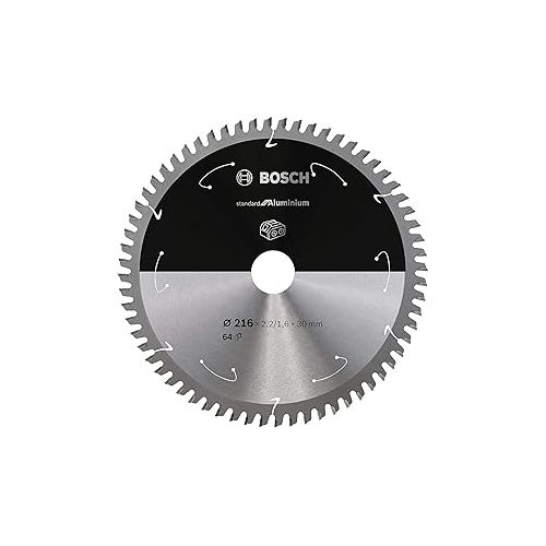  Bosch Professional Circular Saw Blade Standard (for Aluminium, 216 x 30 x 2.2 mm, 64 teeth; Accessories: Cordless Circular Saw)