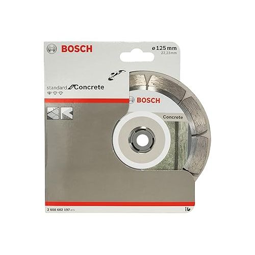  Bosch Accessories 1x Diamond Cutting Disc Standard for Concrete (for Concrete, Cellular Concrete, A? 125 x 22,23 x 1,6 x 10 mm, Accessories for Angle Grinders)