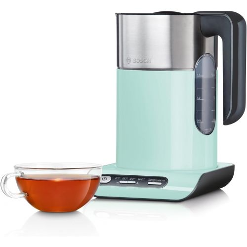  Besuchen Sie den Bosch Hausgerate-Store Bosch TWK8612P kabelloser Wasserkocher, Abschaltautomatik, UEberhitzungsschutz, Temperaturwahl, Warmhaltefunktion, 1,5 L, 2400 W, tuerkis