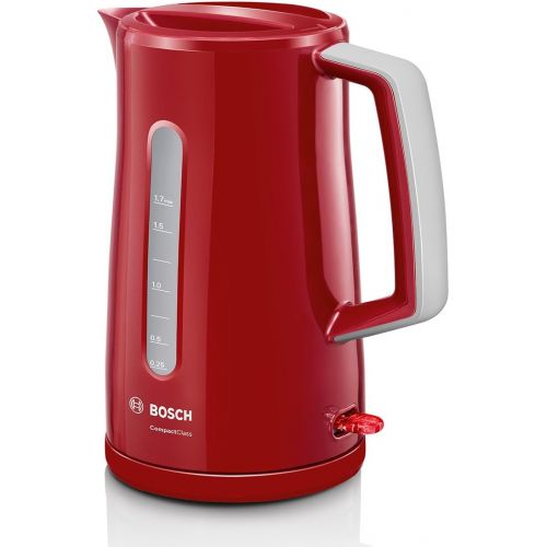  Bosch Hausgerate Bosch TWK3A014 CompactClass Wasserkocher (Abschaltautomatik, UEberhitzungsschutz, einfache Befuellung, entnehmbarer Kalkfilter, 2.400 Watt) rot