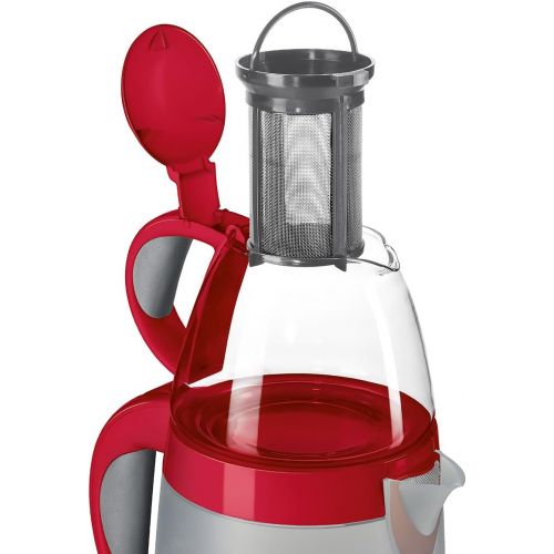  Besuchen Sie den Bosch Hausgerate-Store Bosch TTA2010 Teebereiter, Wasserkocher 2 L, Teekanne 0,7 L, Wahlschalter Wasser aufkochen/heiss halten, 1785 W, rot