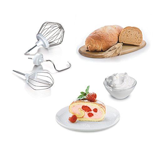  Bosch Hausgerate Bosch MUM5 StartLine Kuechenmaschine MUM54Y00, vielseitig einsetzbar, grosse Edelstahl-Schuessel (3,9l), Patisserie-Set aus Edelstahl, spuelmaschinenfest, 900 W, weiss/gelb