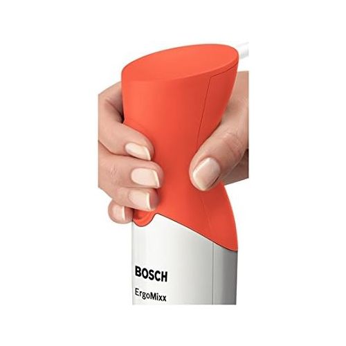  Bosch MSM66110I Stabmixer 600 W, Edelstahl-Mixfuss, Mixbecher, weiss / impulsive orange