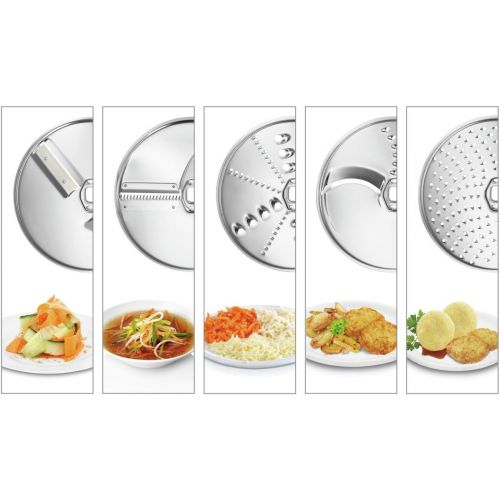  Bosch Hausgerate Bosch MUZ5VL1 Lifestyle Set VeggieLove mit Durchlaufschnitzler inklusive 3 Scheiben mit Asia-Gemuese-Scheibe und Kartoffelpuffer-Roesti-Scheibe fuer Kuechenmaschinen MUM5