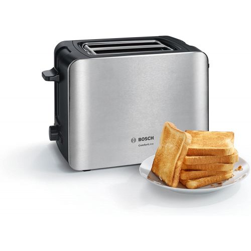  Bosch Hausgerate TAT6A913 Toaster, Schwarz, Edelstahl