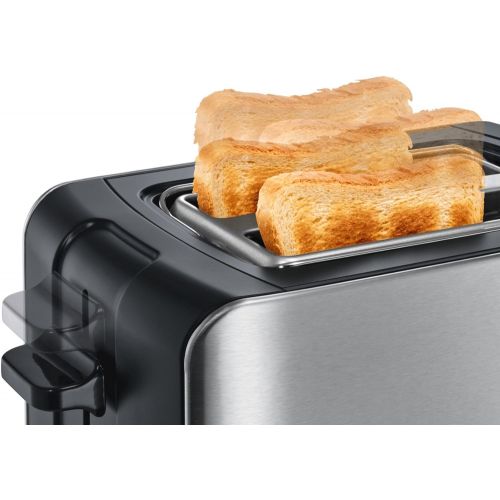  Bosch Hausgerate TAT6A913 Toaster, Schwarz, Edelstahl