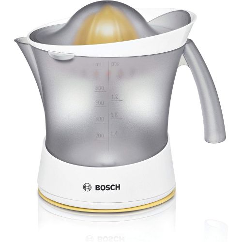  Bosch Hausgerate Bosch MCP3500N Zitruspresse (25 W, hohe Saftausbeute, abnehmbarer Saftbehalter 0,8 l, Fruchtfleisch-Regulierung) weiss/sommergelb