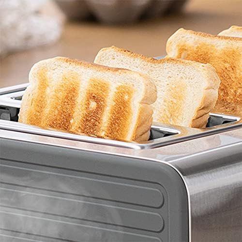  Bosch Hausgerate Bosch TAT7S45 4-Schlitz-Toaster Edelstahl mit Silikon, max. 1800 W, Auftau- und Aufknusperfunktion, stufenloser Roestgradwahler, grau/schwarz