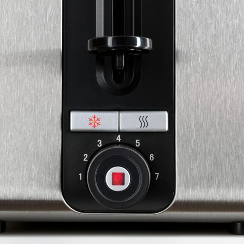  Bosch Hausgerate Bosch TAT7S45 4-Schlitz-Toaster Edelstahl mit Silikon, max. 1800 W, Auftau- und Aufknusperfunktion, stufenloser Roestgradwahler, grau/schwarz