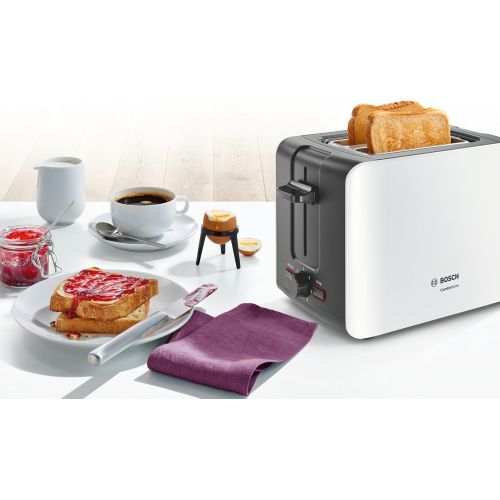  Bosch Hausgerate TAT6A111 Toaster, Kunststoff, Graubraun, Weiss