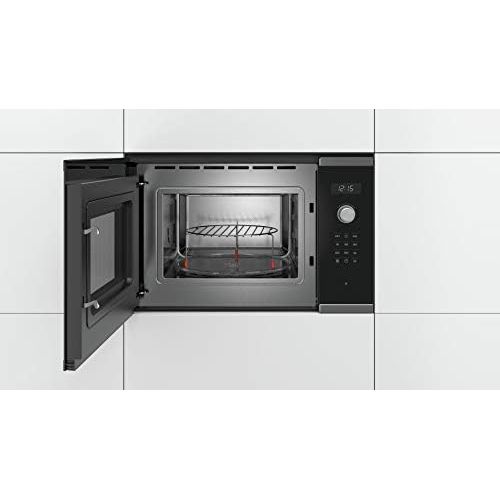  Bosch Hausgerate Bosch BEL554MS0 Serie 6 Einbau-Mikrowelle / 900 W / 25 l / Drehteller 31,5 cm / Tueranschlag Links / 8 voreingestellte Automatikprogramme / Grill-Funktion / Edelstahl