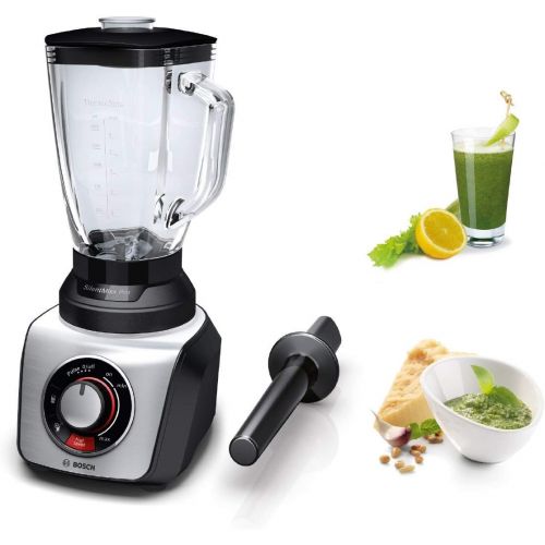  Bosch MMB66G5MDE Standmixer SilentMixx Pro, ThermoSafe Glas, 3 Automatikprogramme, Kunststoff, Schwarz/edelstahl Gebuerstet