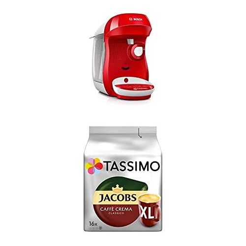  Bosch TAS1007 Tassimo Happy Kapselmaschine (1400 Watt, ueber 40 Getranke, vollautomatisch, einfache Zubereitung, platzsparend, Behalter 0,7 L) creme/grau